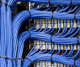 network cabinet showing cabling